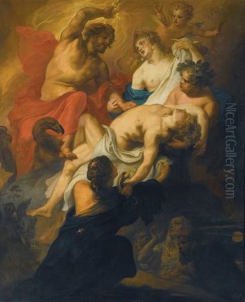 The Gods Mourning Phaeton Oil Painting by Theodor Van Thulden