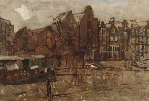 The Nieuwe Teertuinen Oil Painting by George Hendrik Breitner