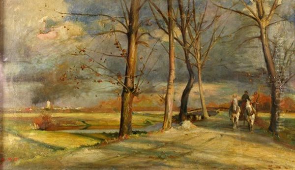 Landscape With Carriage Oil Painting by Karl Maria Thuma