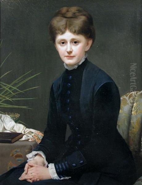 Portrait Of Miss Margarete Gebhardt, Daughter Of Ernst Keil Oil Painting by Paul Thumann