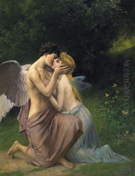 Amor Und Psyche Oil Painting by Paul Thumann