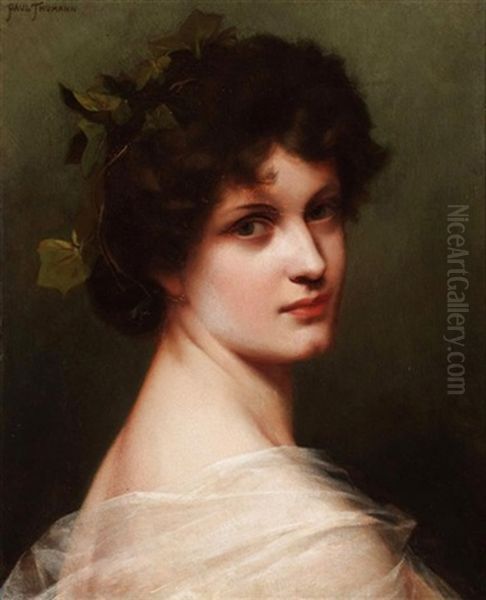 Portrait Of A Lady Oil Painting by Paul Thumann