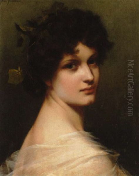 Portrait Of A Lady Oil Painting by Paul Thumann