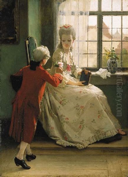 The Young Suitor Oil Painting by Paul Thumann