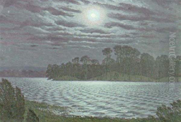 Manskenslandskap Oil Painting by Olof Thunman