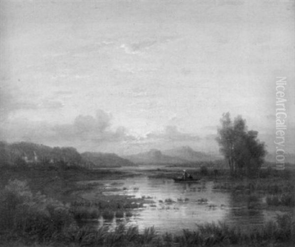 Abend Auf Der Insel Mainau (?) Oil Painting by Friedrich Thurau