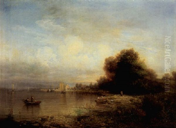 Fischerboote Auf Dem Bodensee Oil Painting by Friedrich Thurau