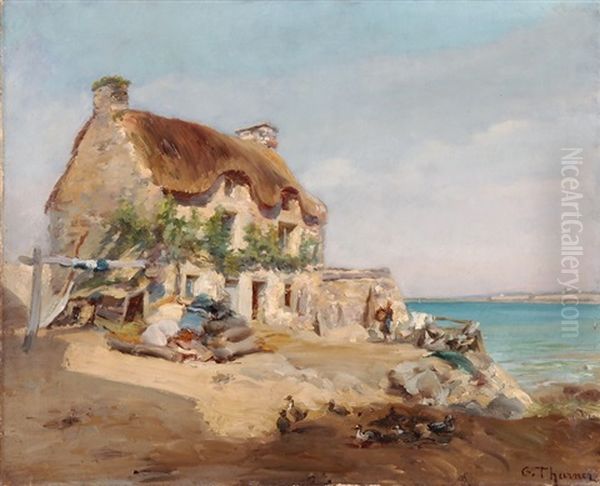 Haus Am Meer Oil Painting by Gabriel Edouard Thurner