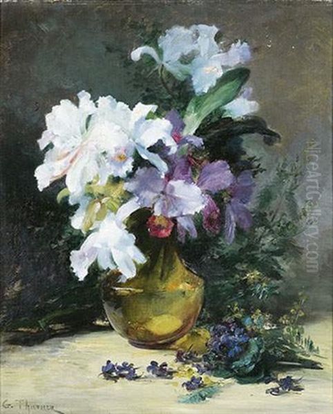 Bouquet De Fleurs Oil Painting by Gabriel Edouard Thurner