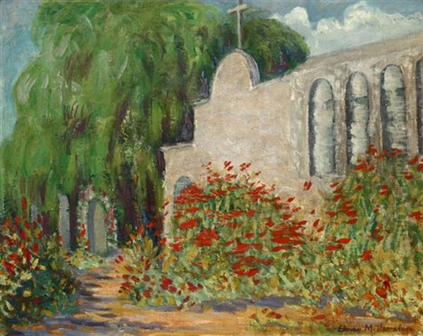 Capistrano Mission Oil Painting by Elmer M. Thurston