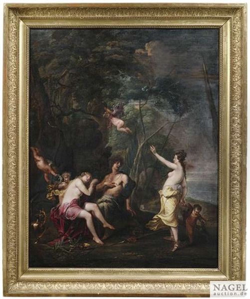 Hera Streitet Mit Zeus, Den Sie Bei Einer Seiner Zahlreichen Liebschaften Erwischt Hat Oil Painting by Gysbrecht Thys