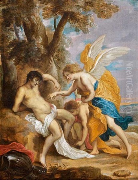 Saint Sebastien Soigne Par Un Ange Oil Painting by Pieter Thys