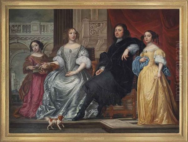 A Family Portrait, In An Interior Oil Painting by Pieter Thys