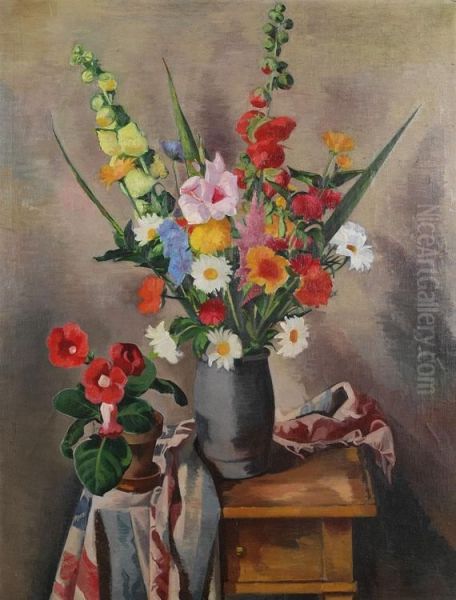 Groses Blumenstillleben Oil Painting by Georg Breitwieser