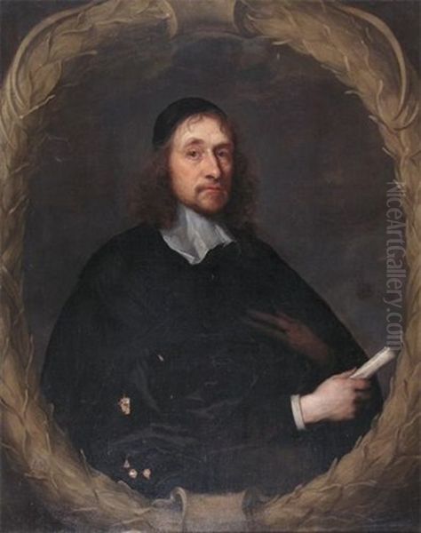 Portrait Of A Gentleman Holding A Scroll Oil Painting by Pieter Thys