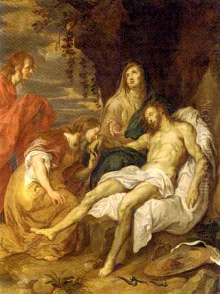 The Lamentation (after Sir Anthony Van Dyck) Oil Painting by Pieter Pauwel Thys