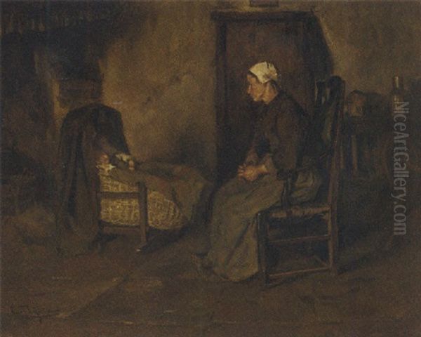 A Mother And Child In An Interior by Carolus Johannes Thysen