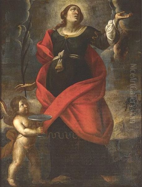 A Female Saint In Supplication Oil Painting by Alessandro Tiarini