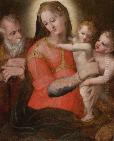 Madonna And Child With St. John Oil Painting by Pellegrino Tibaldi