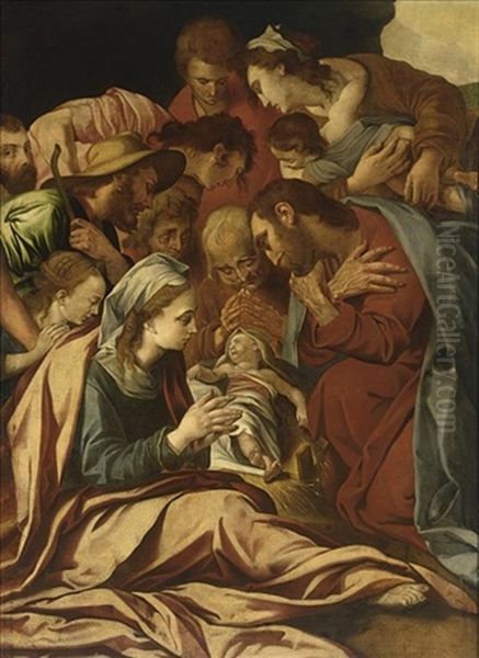 The Adoration Of The Shepherds Oil Painting by Pellegrino Tibaldi