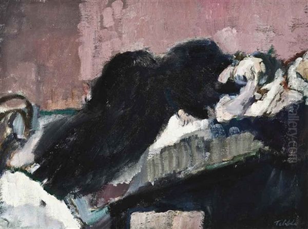 Resting Woman Oil Painting by Geoffrey Tibble