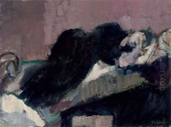 Resting Woman Oil Painting by Geoffrey Tibble