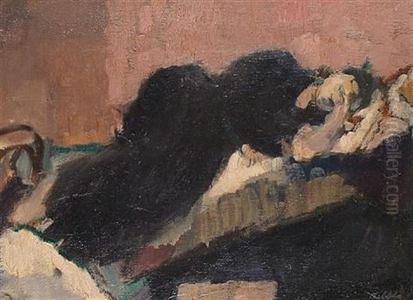 Resting Woman Oil Painting by Geoffrey Tibble