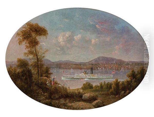 Thomas Powell Steamship Oil Painting by Charles Tice