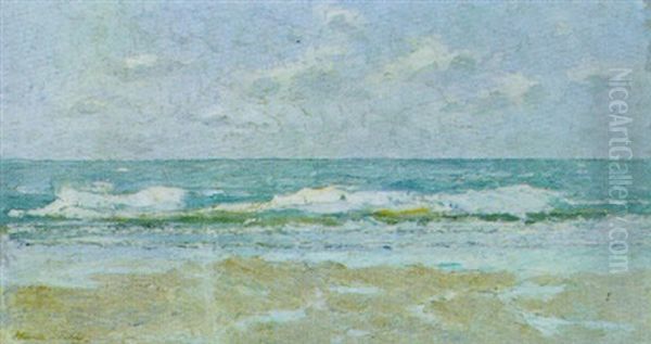 Nordseestrand Oil Painting by Hans Tichy