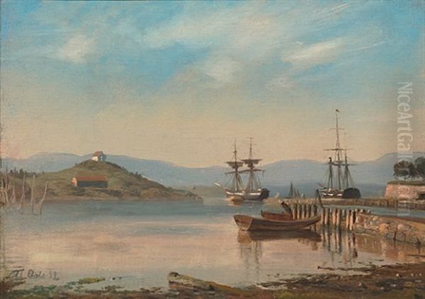 Parti Fra Oslo Strandgade Oil Painting by Adolph Tidemand