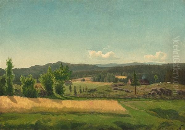 Vid Udsigt Fra Kiste Oil Painting by Adolph Tidemand