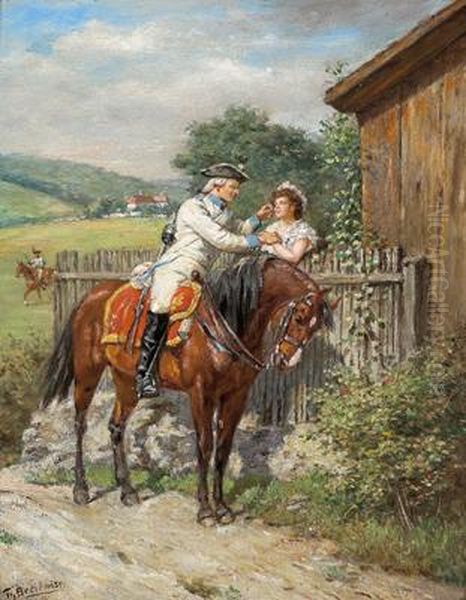 Flirt Oil Painting by Theodor Breitwieser