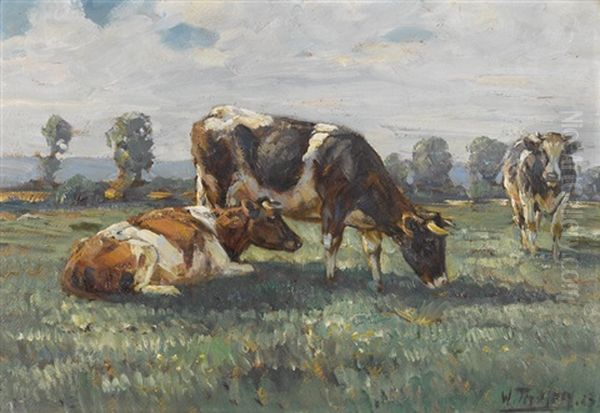 Auf Der Weide Oil Painting by Willy Tiedjen