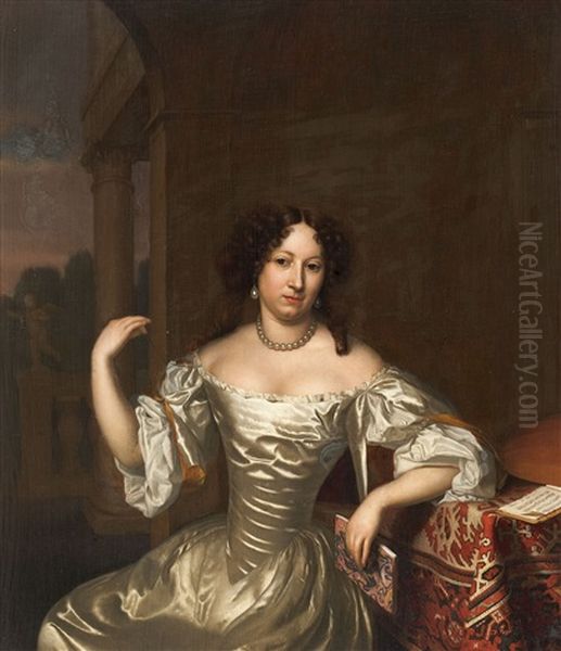 Portrait Of A Sitting Woman Oil Painting by Johannes (Jan) Tielius