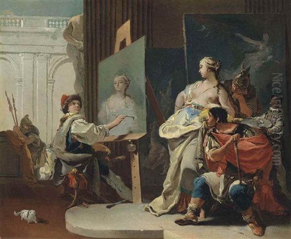 Alexander And Campaspe In The Studio Of Apelles Oil Painting by Giovanni Battista Tiepolo