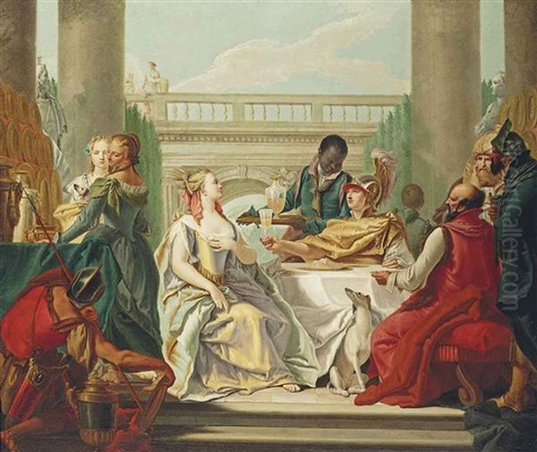 The Banquet Of Cleopatra And Marc Anthony Oil Painting by Giovanni Battista Tiepolo