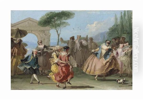 The Minuet Oil Painting by Giovanni Domenico Tiepolo