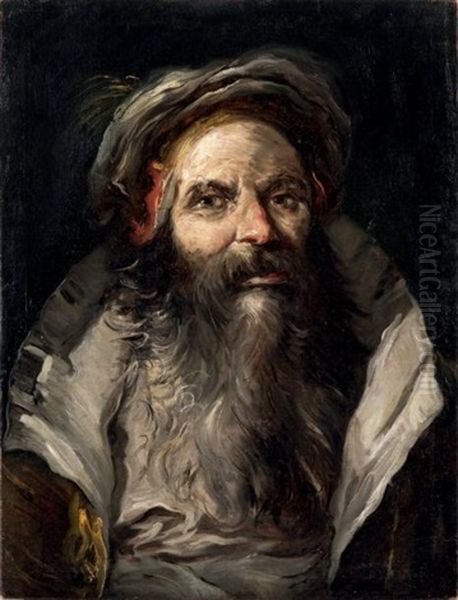 Figure D'homme Barbu Oil Painting by Lorenzo Baldissera Tiepolo