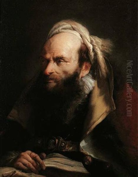 A Philosopher Oil Painting by Lorenzo Baldissera Tiepolo