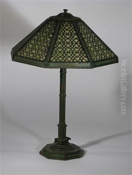 Lamp Base Oil Painting by  Tiffany Studios