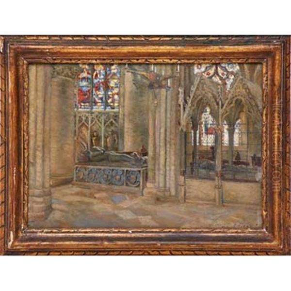 Untitled Painting (christ Church, Oxford, England), 1912 Oil Painting by Louis Comfort Tiffany