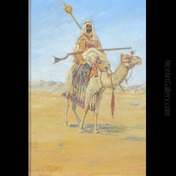 Arab Bedouin & Camel In Desert Oil Painting by Louis Comfort Tiffany