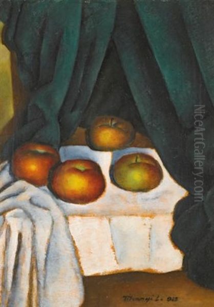 Still Life With Fruit Oil Painting by Lajos (Ludwig) Tihanyi