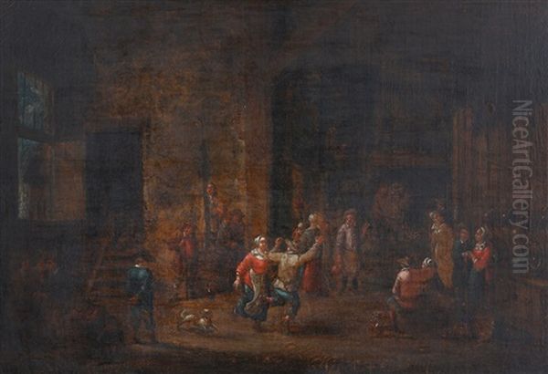 Tavern Dancers Oil Painting by Gillis van Tilborgh