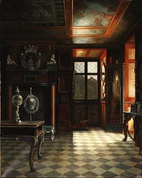 Interior From Rosenborg Castle Oil Painting by Christian Tilemann-Petersen