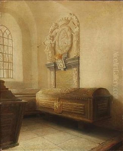 The Sarcophagus Of Baron Frederik Krag, Vaer Church In Denmark by Christian Tilemann-Petersen