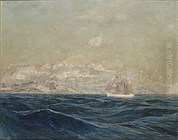 Kustmotiv Med Fartyg Oil Painting by Karl Max Tilke