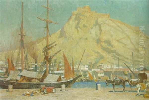 A View Of Gibraltar Oil Painting by Karl Max Tilke