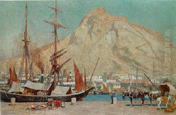 Gibraltar Oil Painting by Karl Max Tilke