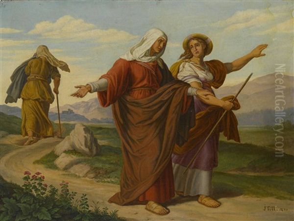 Noomi Und Und Ihre Schwiegertochter Ruth Auf Dem Weg Nach Betlehem Oil Painting by Johann Till the Elder